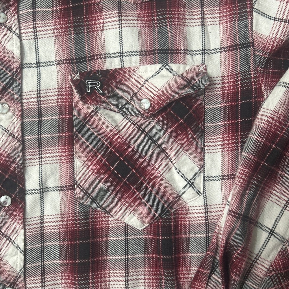 Resistol Double R Shirt Mens Large Red Plaid Western Pearl Snap Long Sleeve - Picture 3 of 7